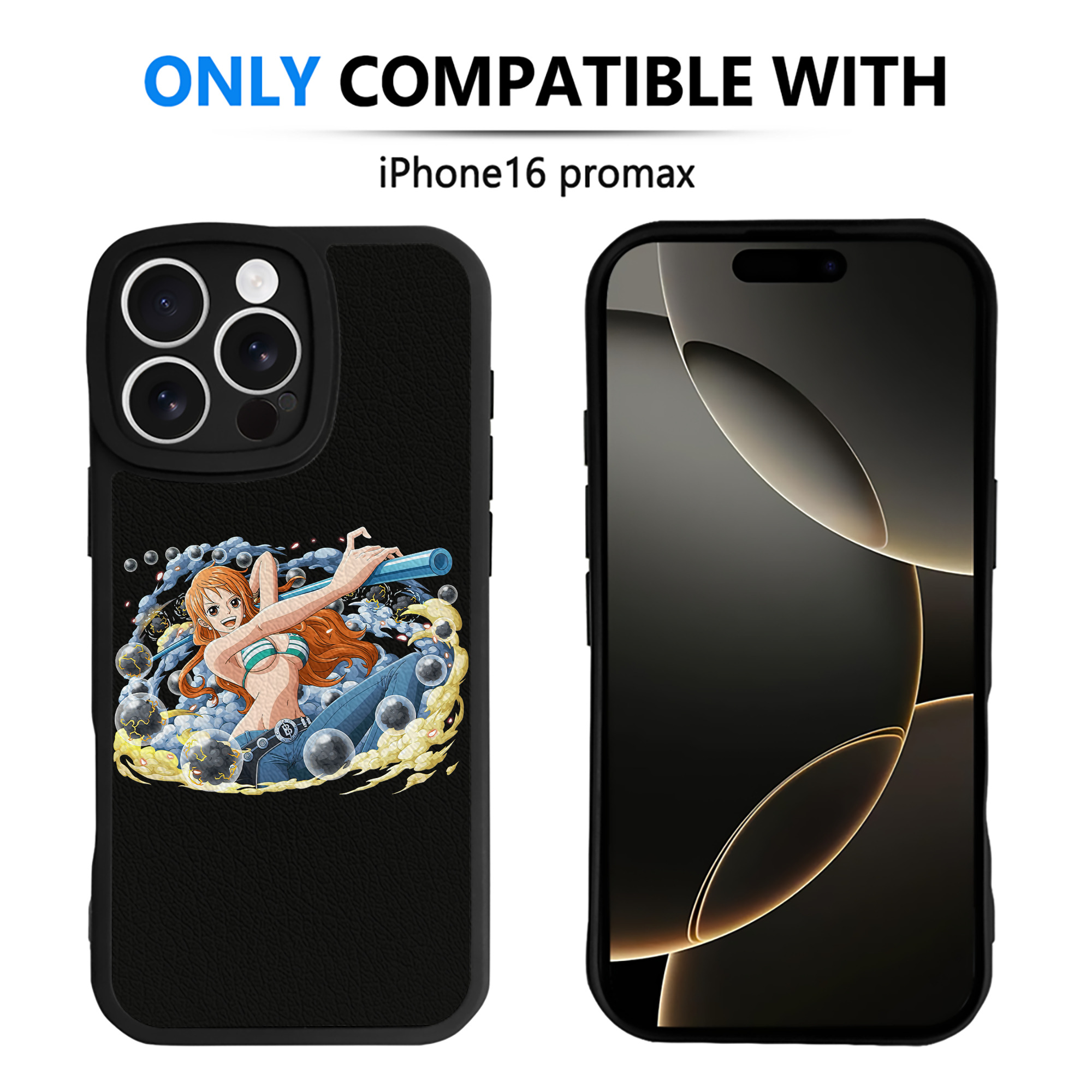 （画像用） ワンピース ナミ ONE PIECE Nami 【iPhone 16シリーズ対応】シリコンスマホケース（レザー調） 材質：シリコン